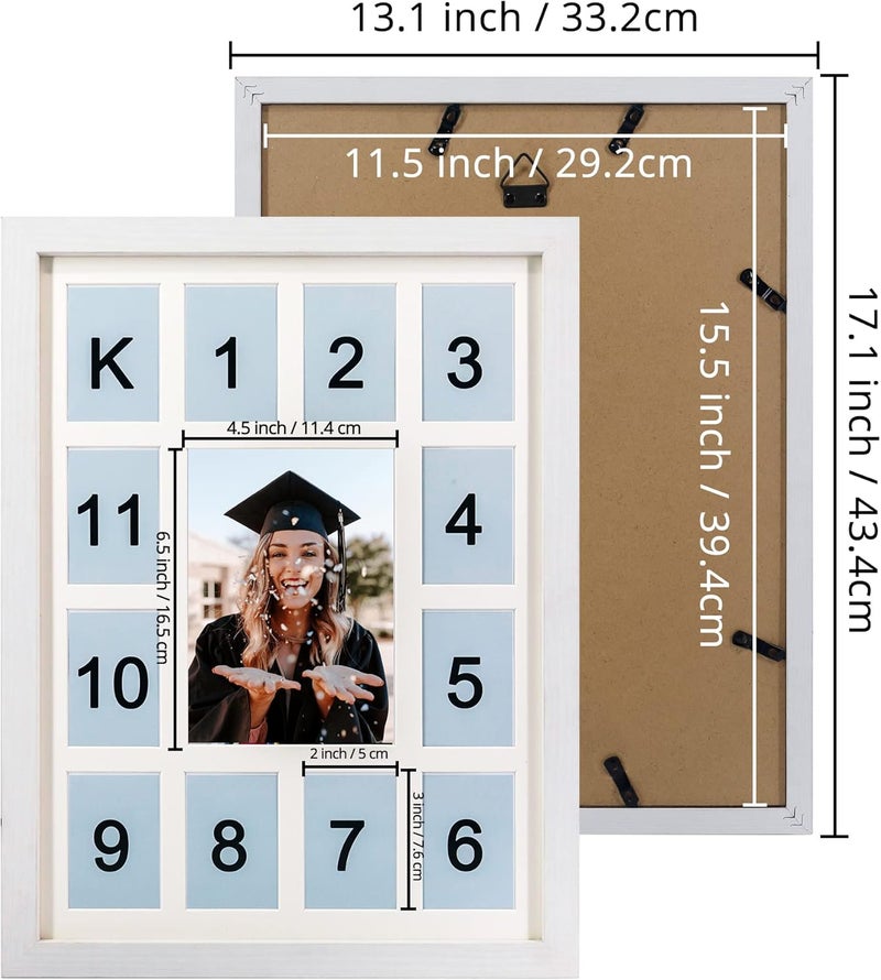 FramePro My First Year Picture Frame, Baby's First Twelve Months Photo Collage and Gender Neutral Keepsake, Ideal for Baby Shower, New Mom Gift and Nursery Decort, Displays One 5x7 Photo and Twelve 2x3 Pictures - Image 3